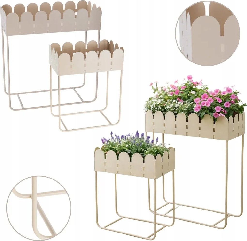Virágtartó Készlet Állványokon Homok Stílusos Hullámos Tartós kivitel