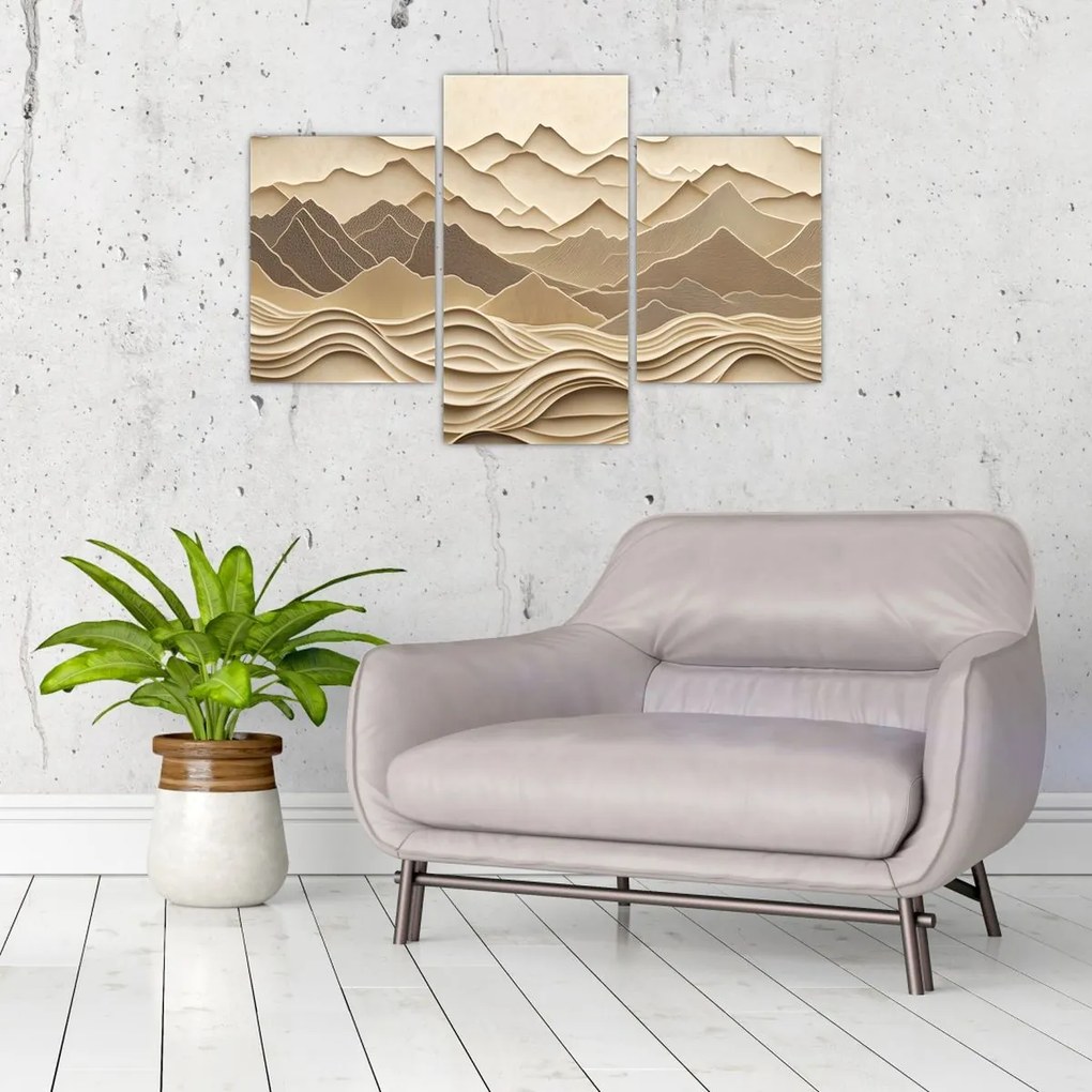 Kép - 3D hegyvonalak (90x60 cm)