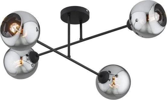Brilagi - Felületre szerelhető csillár DIOR 4xE27/60W/230V fekete/füstszürke