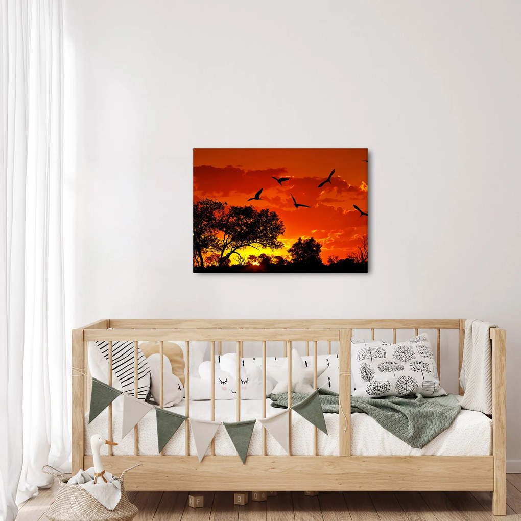 Madarak képe naplementekor (70x50 cm)