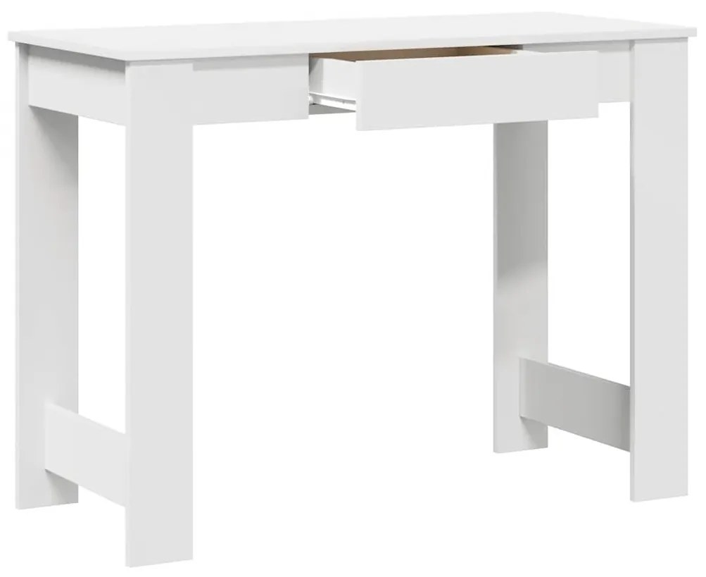 fehér forgácslap íróasztal 100x45x75 cm