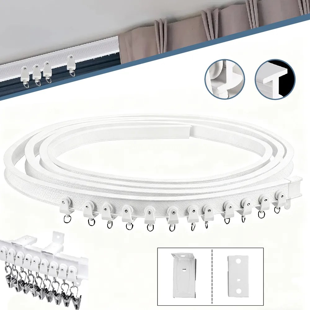 Függönykarnis Flexibilis Mennyezetre Vagy Falra Sín Függönyhöz 3M Hajlítható
