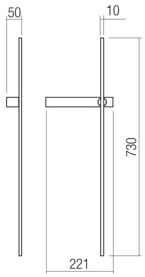 Redo 01-4672 - TANGENT LED fali lámpa, 6W/230V, CRI 90, arany
