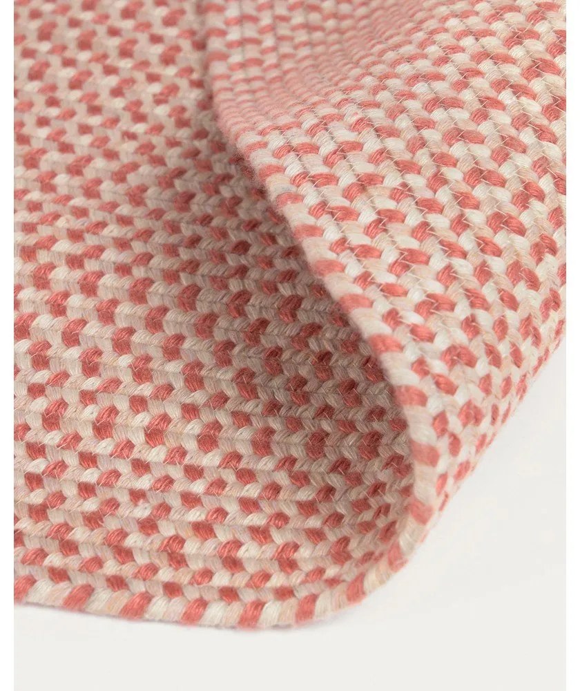 Rózsaszín kerek kültéri-beltéri szőnyeg újrahasznosított szálakból ø 150 cm Rodhe – Kave Home