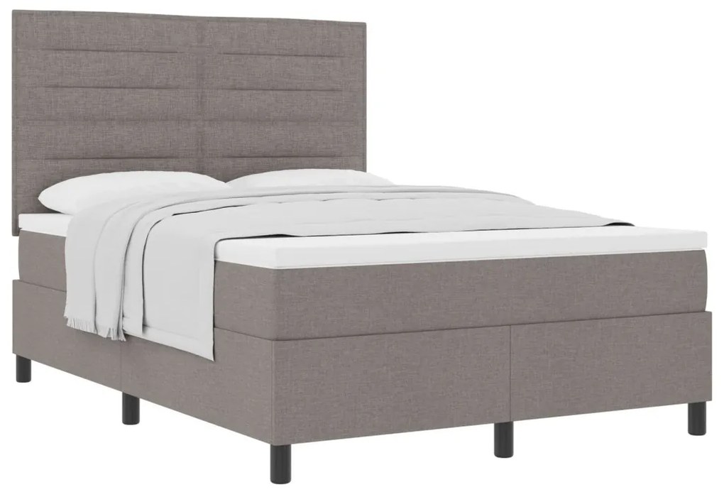 Box Spring ágy Matraccal Taupe 140x200 cm Szövet