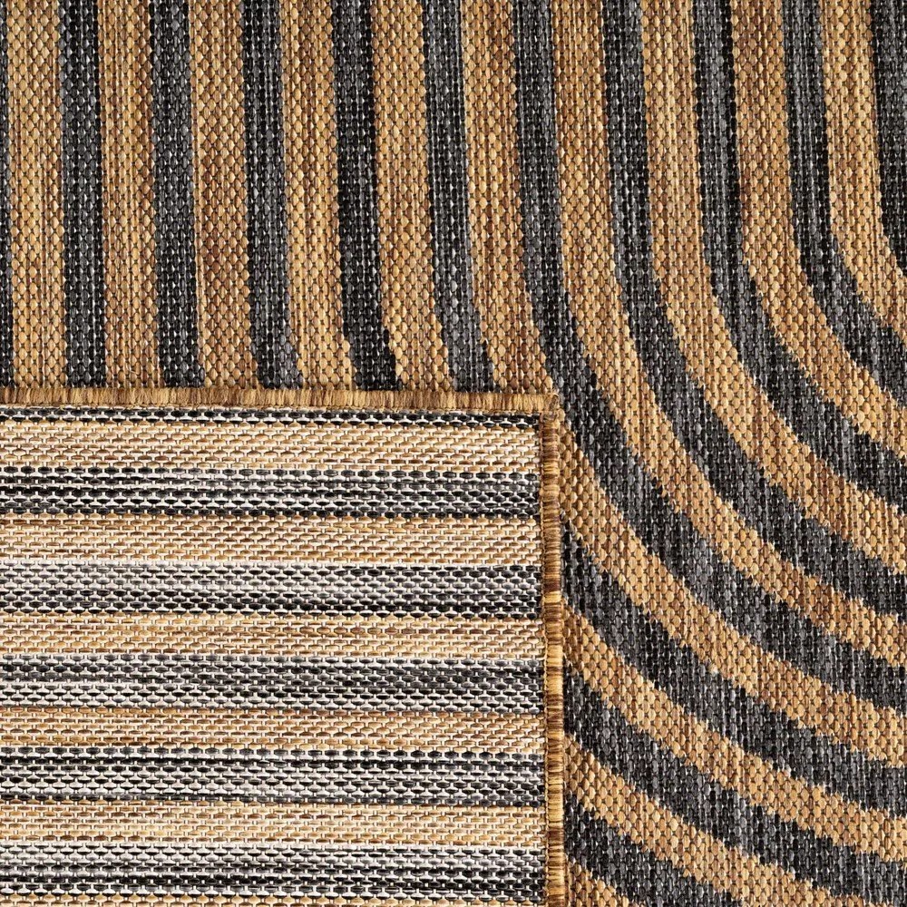 Fekete-barna kültéri-beltéri futószőnyeg 80x250 cm Mira 1453 – Ayyildiz Carpets