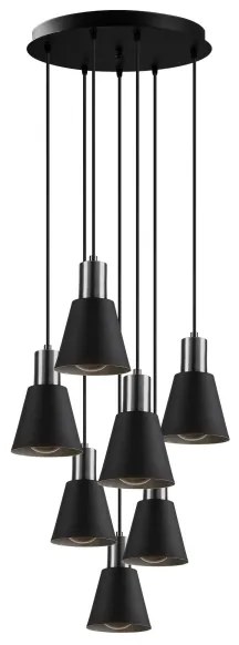 Zsinóros csillár KEM 7xE27/40W/230V fekete