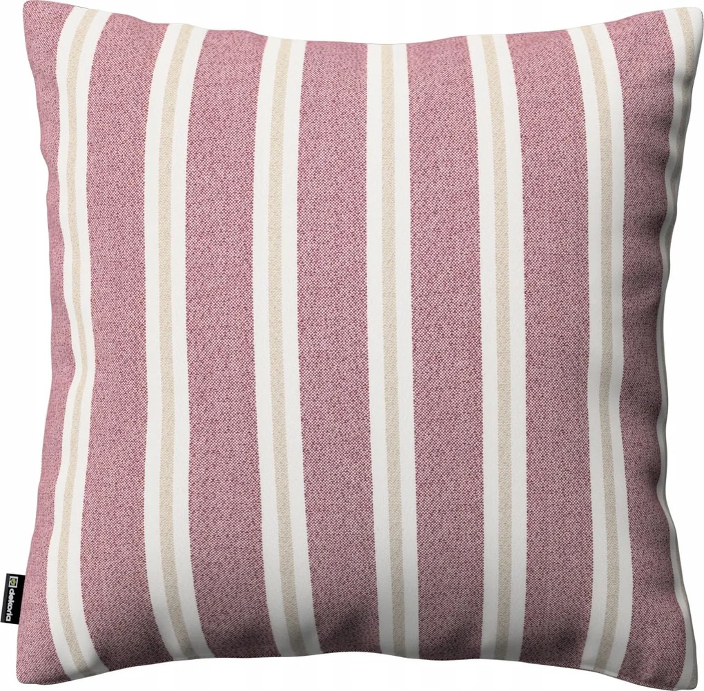 Párnahuzat 43x43 piros-bézs csíkos