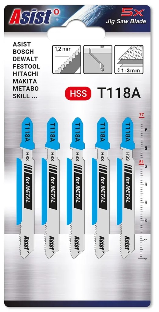 Fűrészlapok szúrófűrészhez - 5db ASIST 05-5203