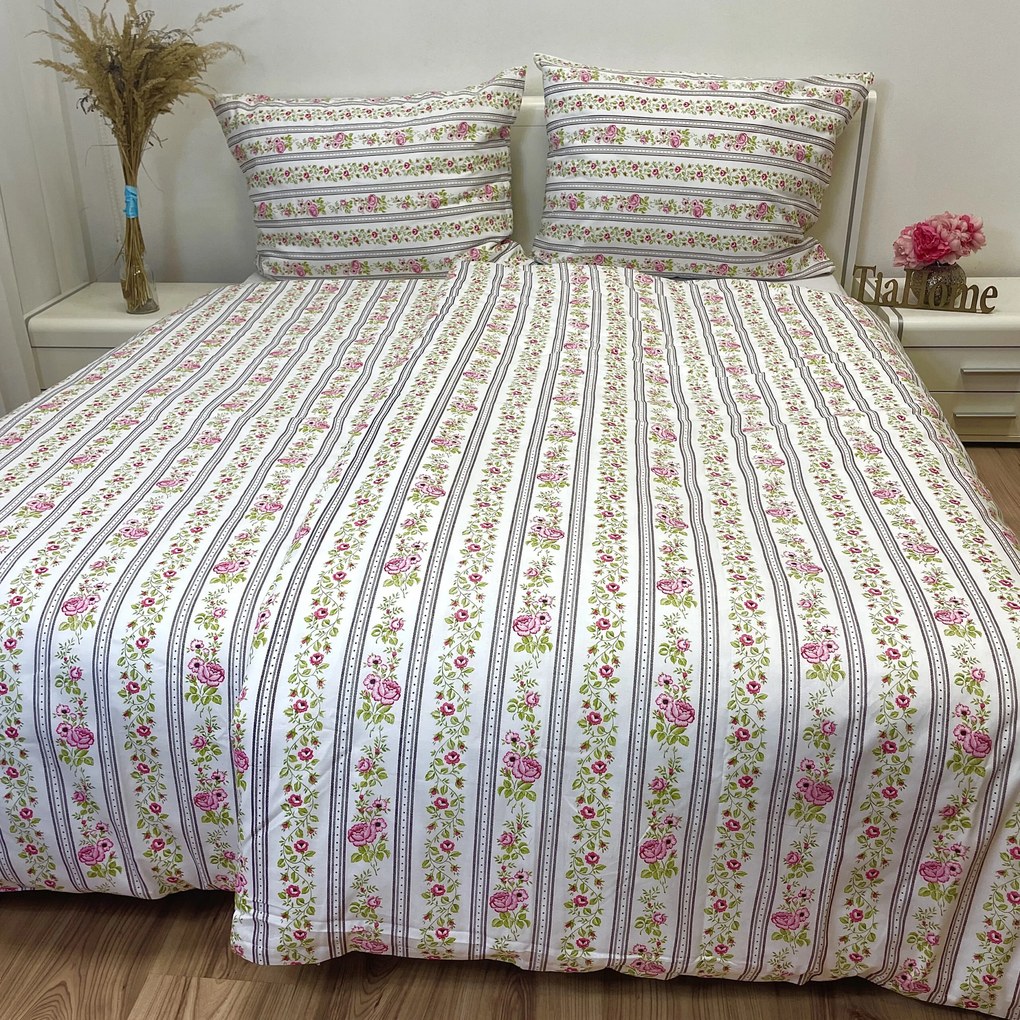 Falu barna pamut ágyneműhuzat TiaHome - 1x Párna 90x70cm, 1x Paplan 140x200cm