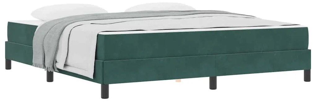 Boxspring ágy matraccal Sötétzöld 180 x 200 cm Bársony