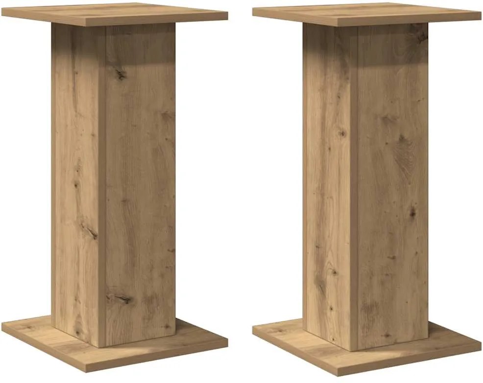 vidaXL 2 db kézműves tölgy színű fa hangszóróállvány 30 x 30 x 60 cm