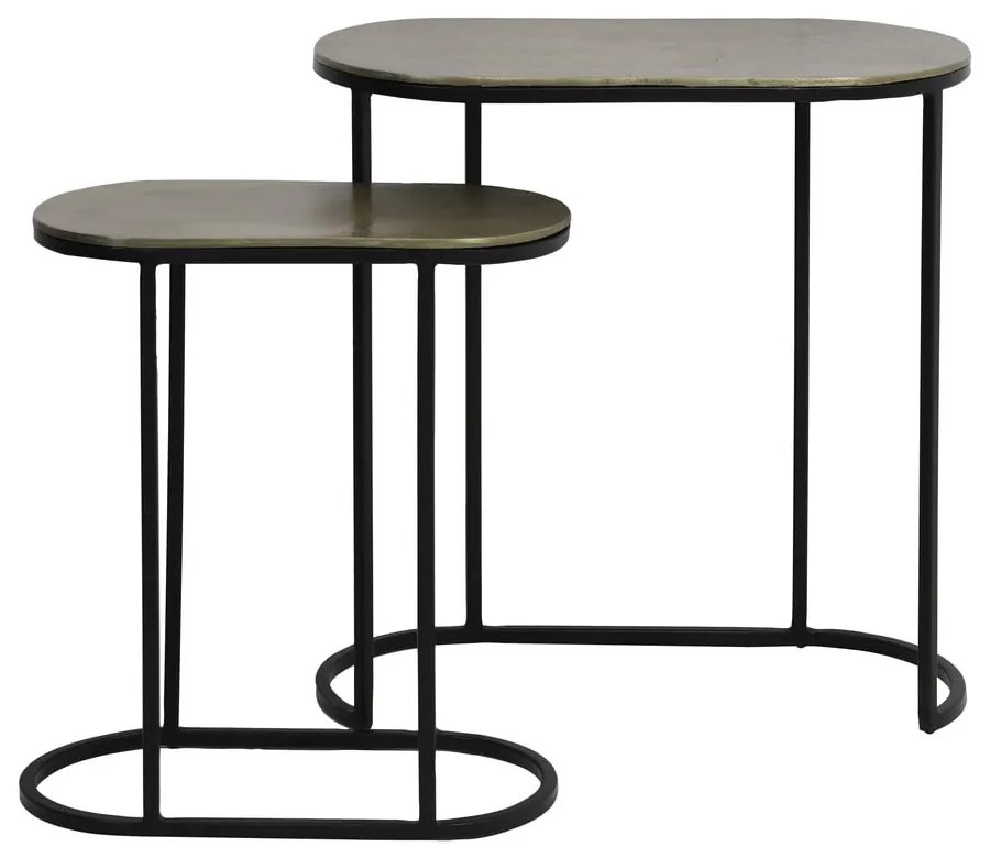 Fém tárolóasztal szett 2 db-os 26x53 cm Bocov – Light &amp; Living