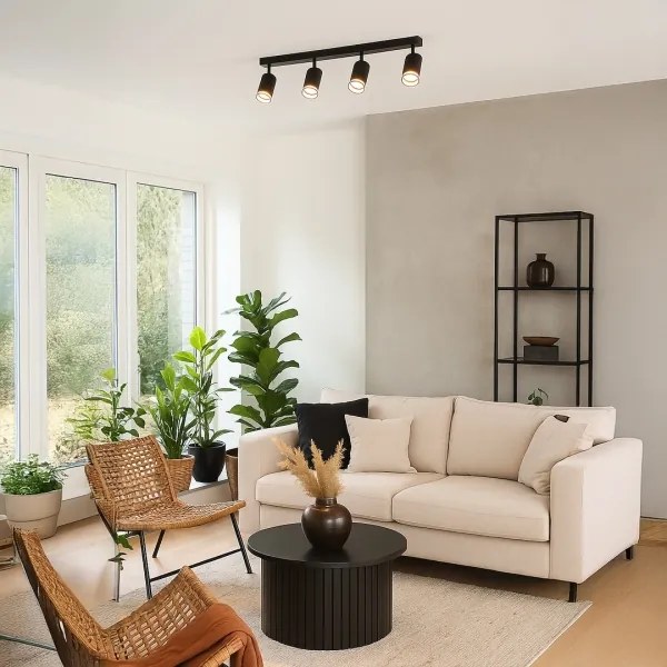 PIPE spotlámpa 4xGU10/10W/230V fekete