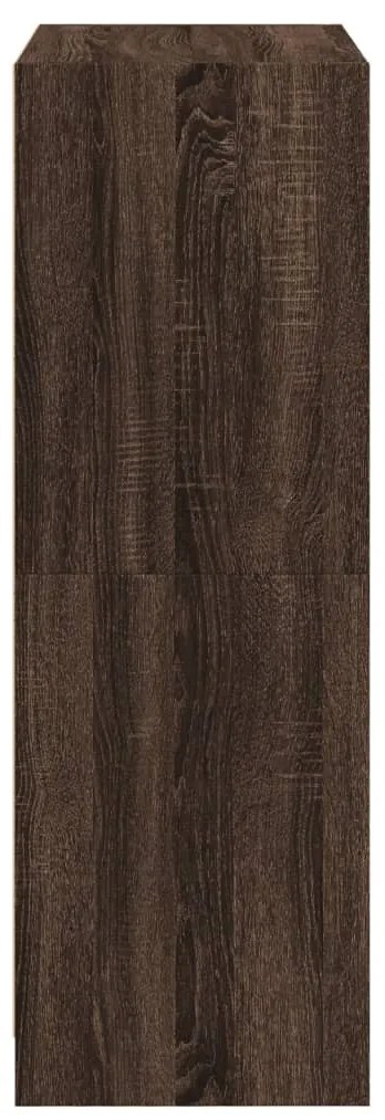 barna tölgyszínű szerelt fa magasszekrény ajtókkal 68x37x109 cm