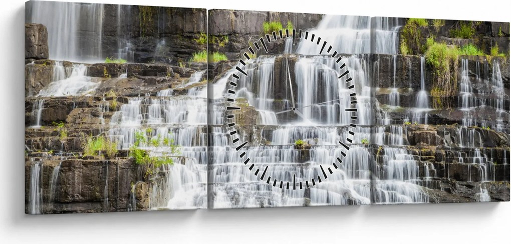 Kép - Vízesés (órával) (90x30 cm)