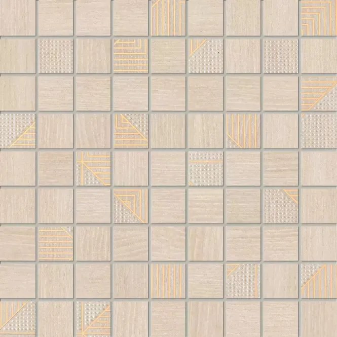 Domino Woodbrille Beige Mosaic dekorcsempe
