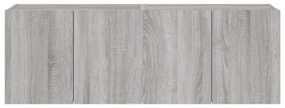 2 db szürke sonoma fali TV-szekrény LED-ekkel 60x35x41 cm