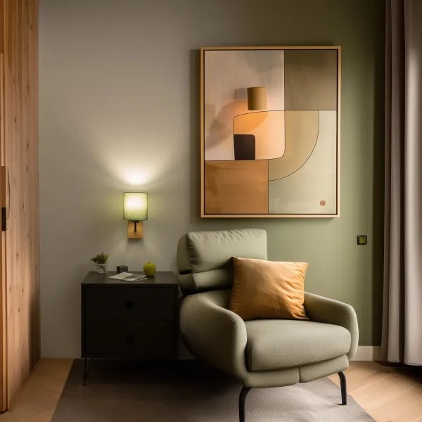 Brilagi - Fali lámpa NUBILA WOOD 1xE27/25W/230V tölgy/zöld