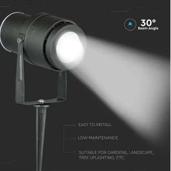 LED Kültéri lámpa LED/12W/230V 3000K fekete IP65