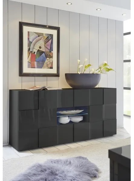 SERIAN antracit színű komód