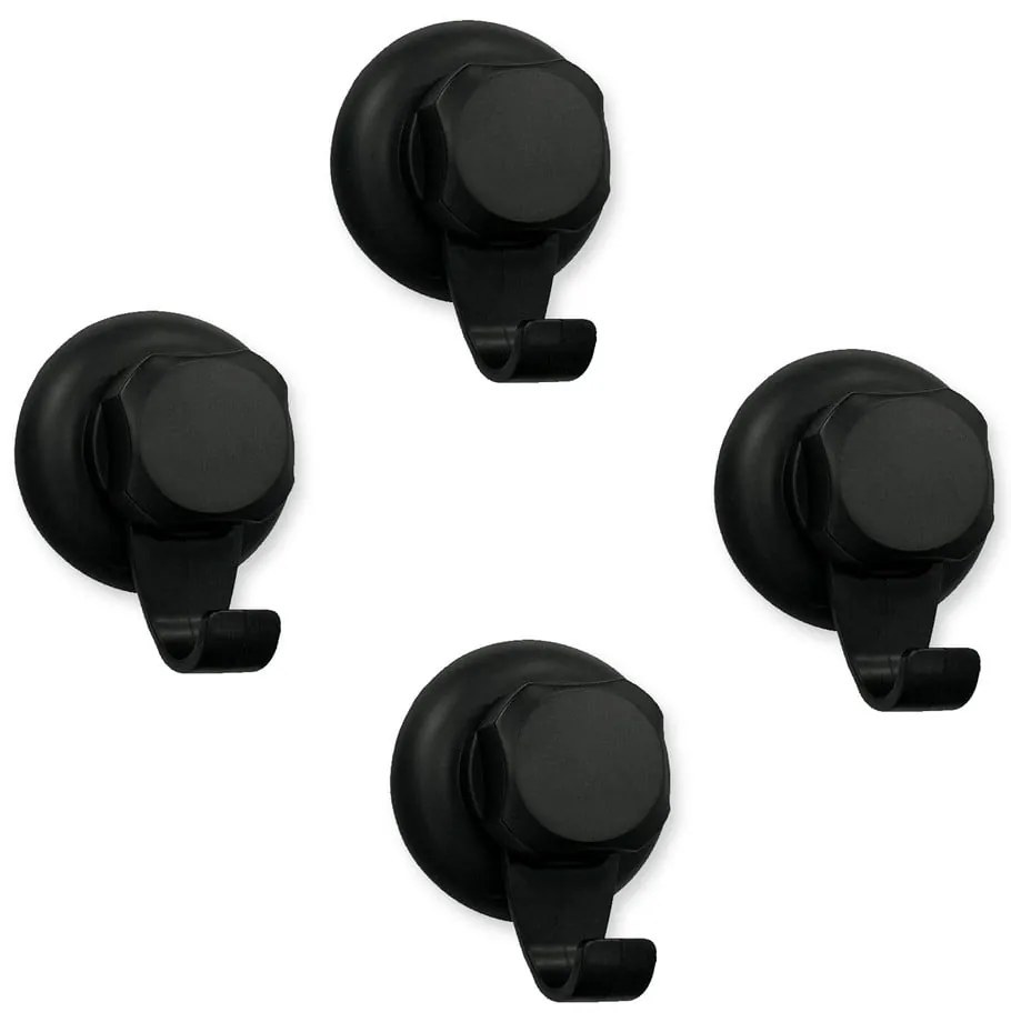 Bestlock Black Small Hooks 4 db fekete öntapadós fali akasztó, ⌀ 5,4 cm - Compactor