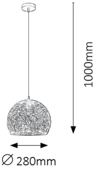 Rabalux 2276 - Csillár zsinóron MANORCA 1xE27/40W/230V