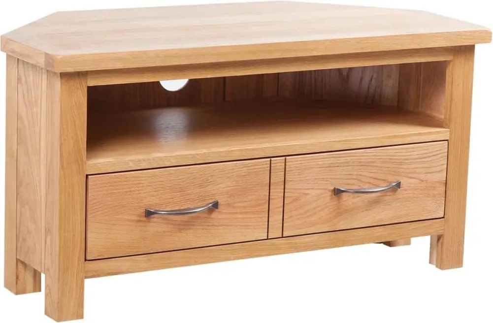 vidaXL tömör tölgyfa TV szekrény fiókkal 88 x 42 x 46 cm