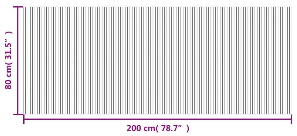 négyszögletű szürke bambusz szőnyeg 80 x 200 cm