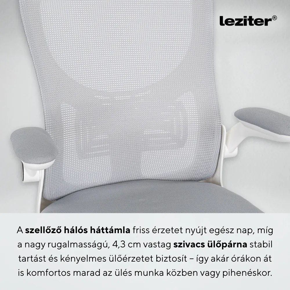 Flexo ergonomikus irodai forgószék deréktámasszal fehér