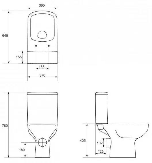 Cersanit COLOR - WC kombi + ülőke soft close, vízszintes hulladék, fehér, K103-027