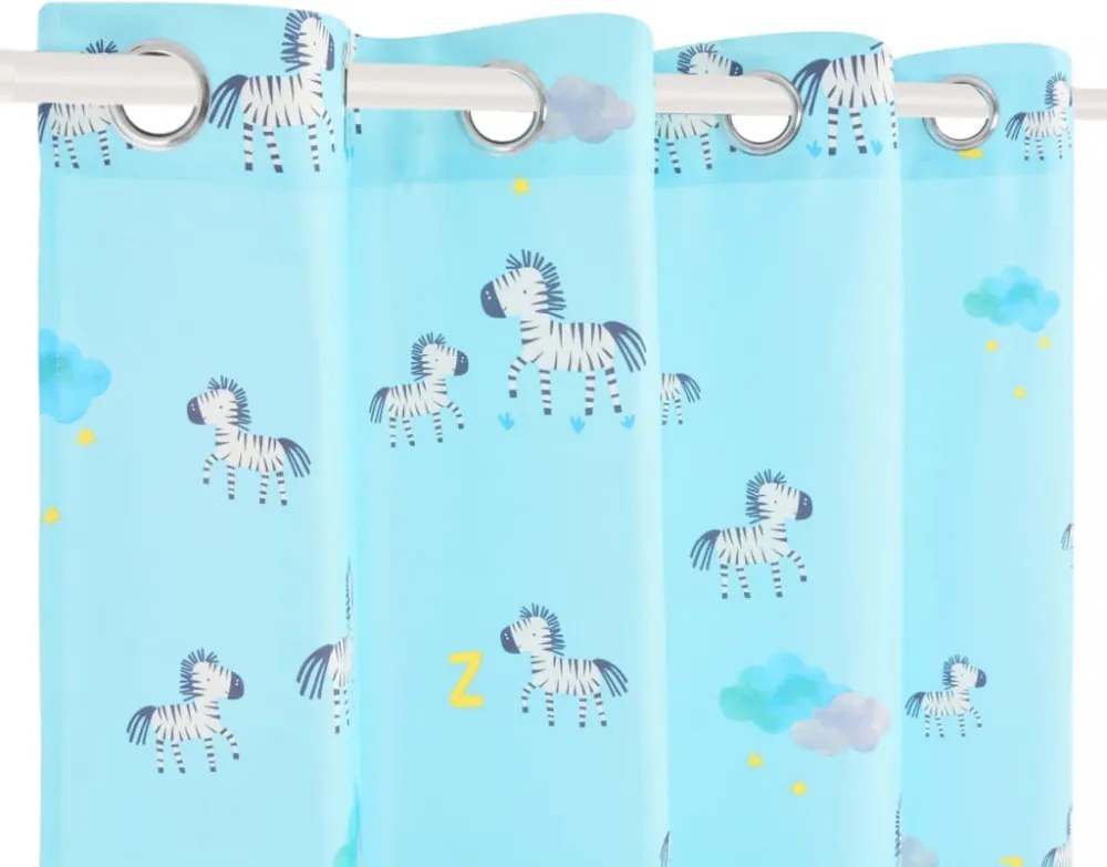 2 db zebrás gyerekszobai sötétítőfüggöny 140x240 cm