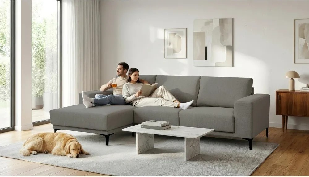 Szürke sarokkanapé (bal oldali) Chile – Scandic