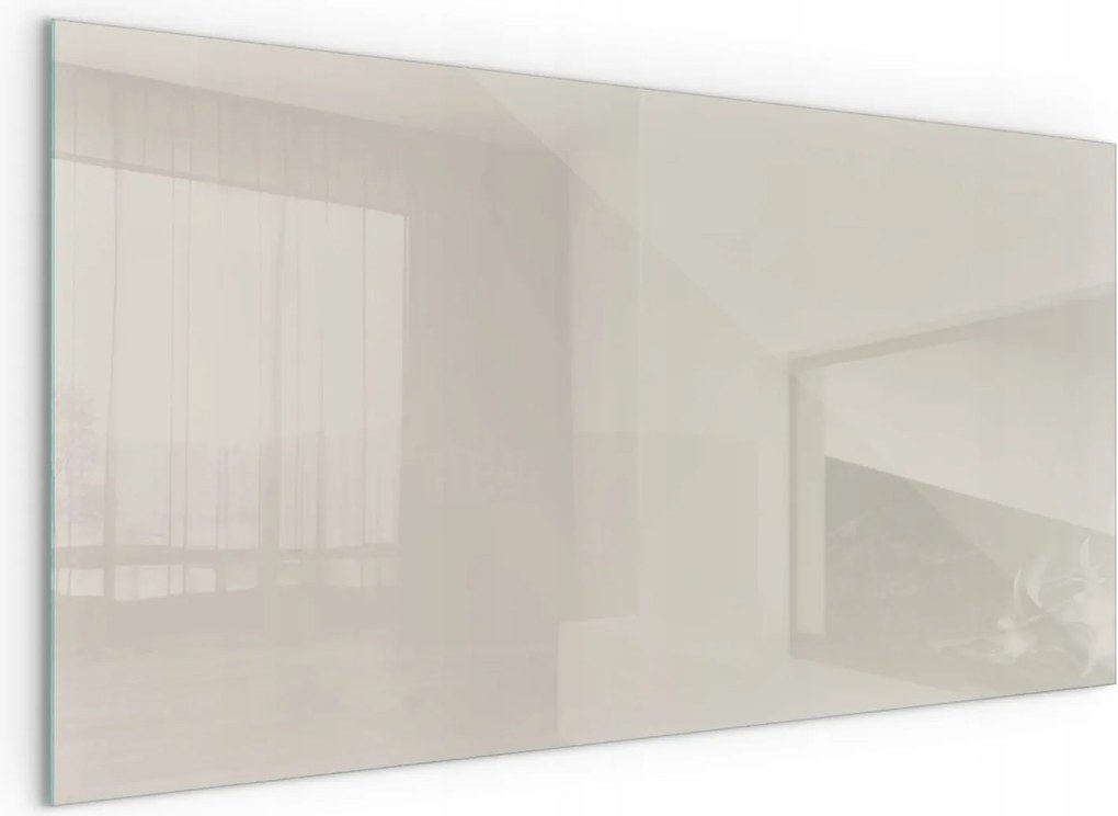 Edzett üveg kandalló alátét Világos krém szín 120x60