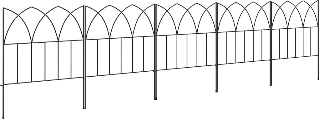 Outsunny Kerti Kerítések 205x45,5 cm 5 db-os Dekoratív Fém Kerti Kerítés Szabad Kombináció Állat Barrierd a Teraszra, Patiokra és Kertjeinkbe | Aosom