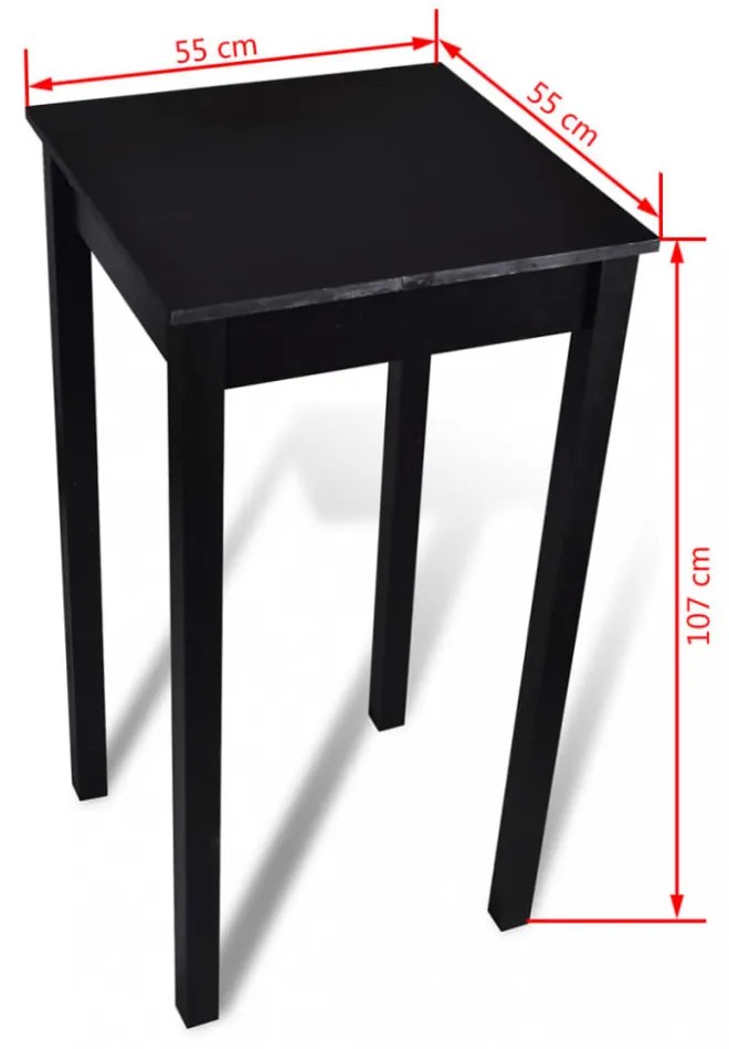 Bárasztal 2 db fekete bárszékkel
