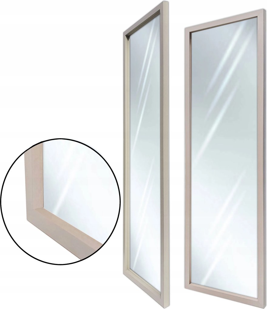 Keretes tükör 110x50 115x55 modern bézs 3D