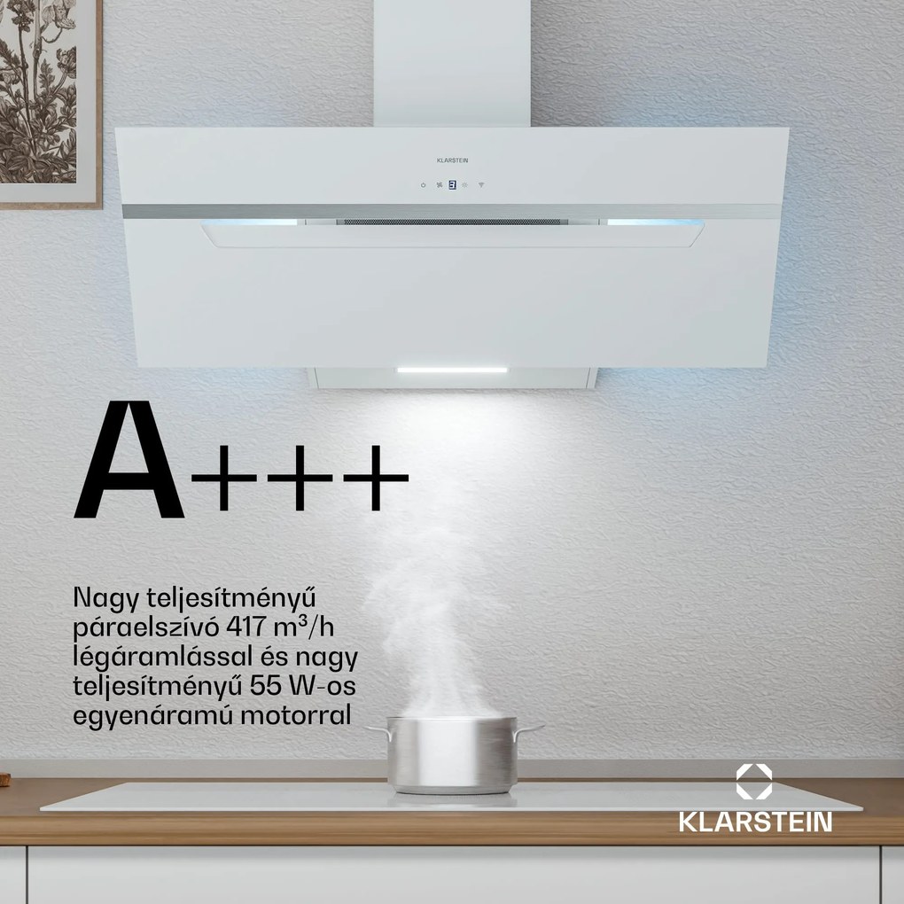 Klarstein BigBite ferde páraelszívó | elszívó és keringtető üzemmód | biztonsági üveg | 417m³/h | 90cm