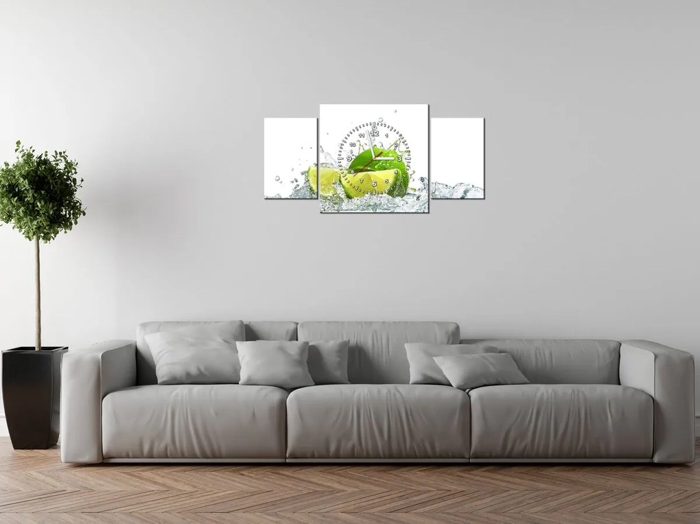 Gario Órás falikép Zöld lime - 3 részes Méret: 90 x 70 cm