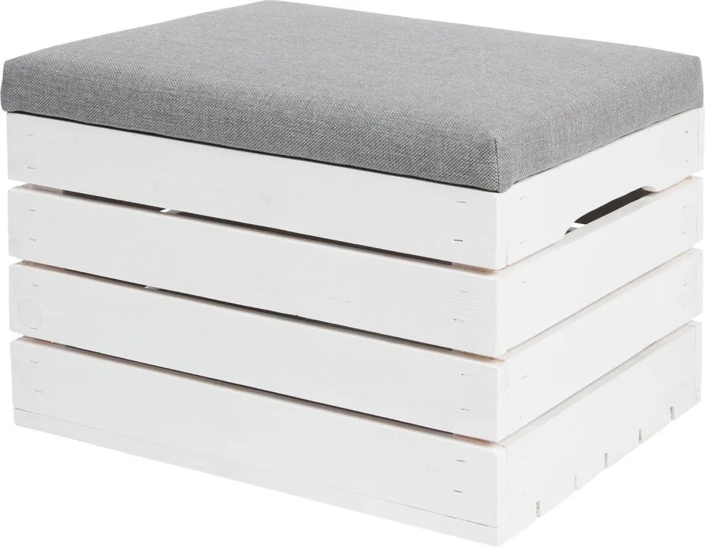 Puff Fa Láda Ülődoboz Fehér Játék Nyitható