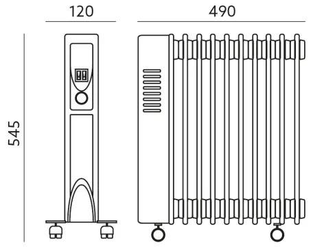 Olajmelegítő 11 bordával YUGO 1000/1500/2500W/230V