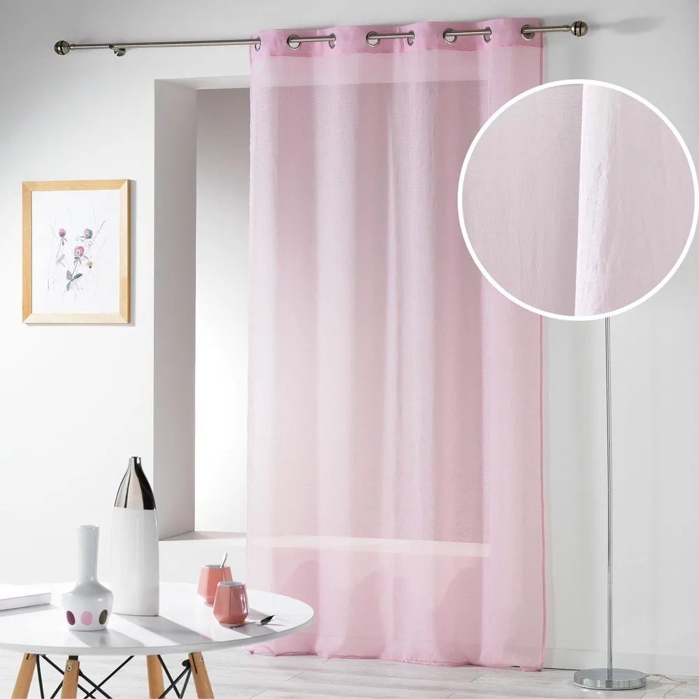 Rózsaszín fényáteresztő függöny 140x280 cm Telma – douceur d'intérieur