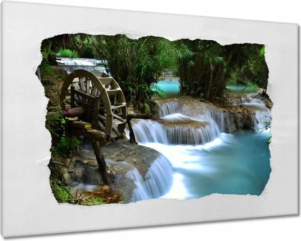 Vászonkép 60x40 Fa malom a folyón