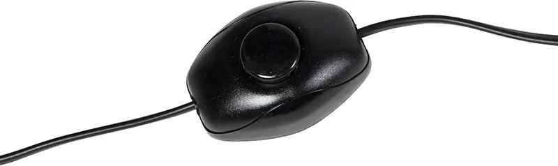 Fekete állólámpa piros bársony árnyékolóval és arany színnel, 40 cm - Simplo