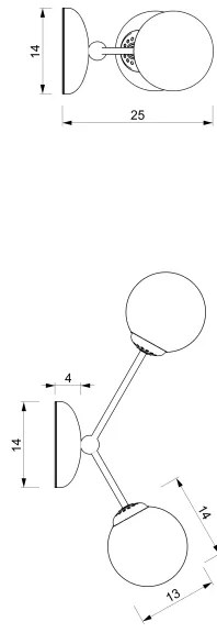 Fali lámpa JOY 2xE14/40W/230V fehér/fényezett króm
