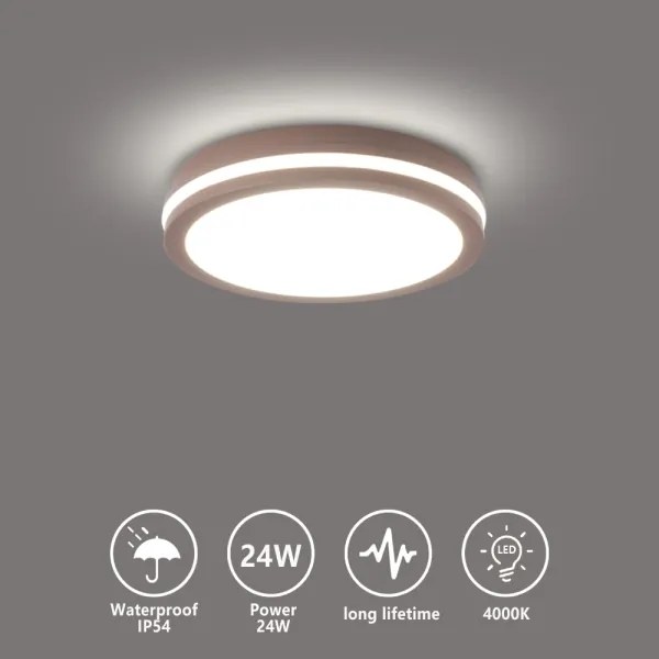 Brilagi - BENE LED kültéri mennyezeti lámpatest LED/24W/230V átm. 26 cm barna IP54
