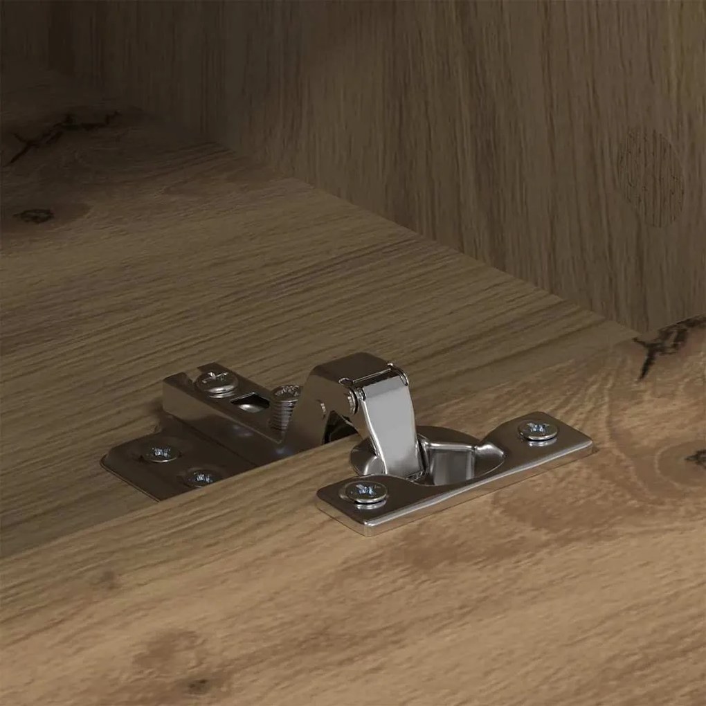 TV szekrény kézműves tölgy 150 x 30 x 44,5 cm Műszaki fa és vas