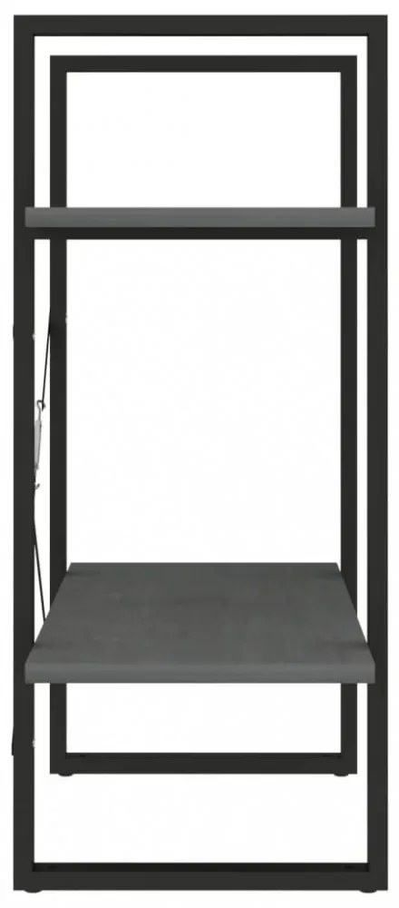 kétszintes szürke tömör fenyőfa könyvszekrény 60 x 30 x 70 cm