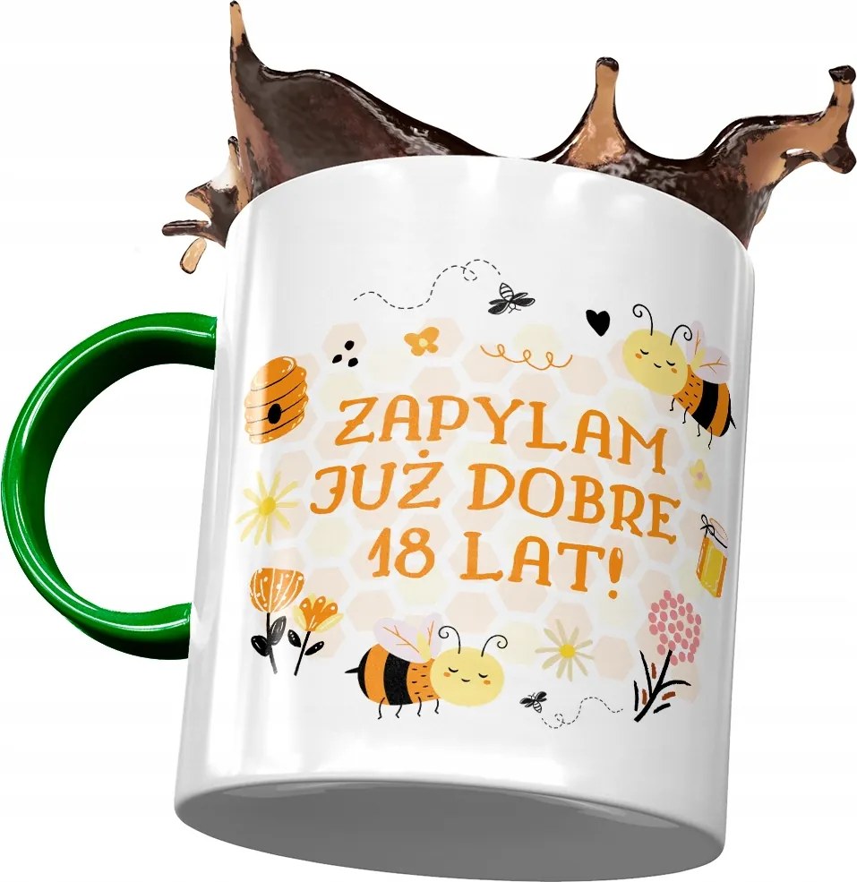 Zöld Bögre Születésnapra 18 18. 18. Ajándék Nyomtatott Fotóval