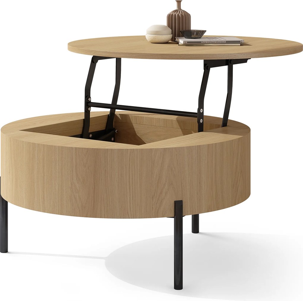 Mazzoni FRIDA Oasis Tölgy – MODERN DOHÁNYZÓASZTAL FELHAJTHATÓ LAPPAL ÉS TÁROLÓVAL